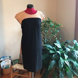 Vince Camuto tan and black dress